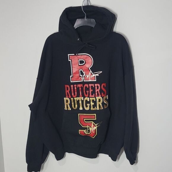Plus Size Rutgers University Black Sweatshirt With Hood - Picture 1 of 7